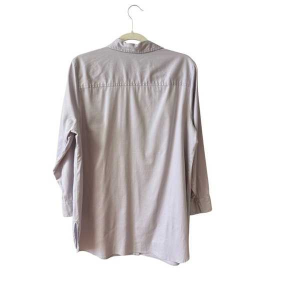 Chico's Button Up Long Line Tunic Blouse Top Size Lg (2) Lilac Purple Office - Picture 9 of 10
